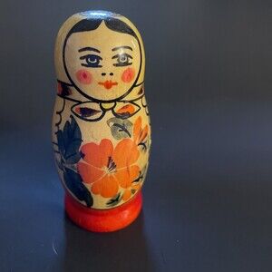 Russian Wooden Toy Matryoshka Nesting Doll USSR Small Souvenir. Soviet Сhildhood